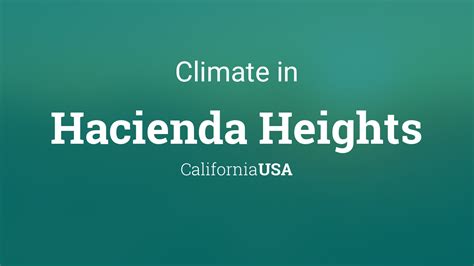 Weather in hacienda heights 10 days - 45°. Sun 26. 65°. 44°. Mon 27. 65°. 48°. Want a minute-by-minute forecast for Hacienda-Heights, CA? MSN Weather tracks it all, from precipitation predictions to severe weather warnings, air ...